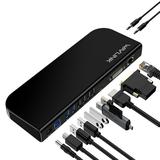 WAVLINK Laptop Dock Station USB Dock for Mac/ Windows with HDMI & DVI/VGA/HDMI Gigabit Ethernet
