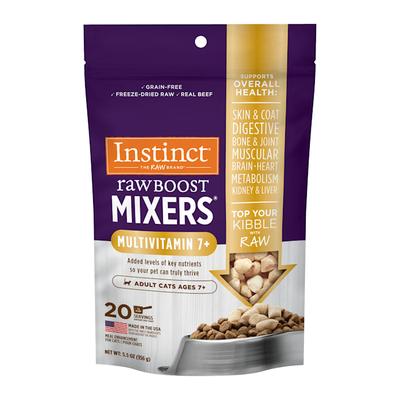 Instinct Freeze Dried Raw Boost Mixers Grain Free Multivitamin for Adult Cats Ages 7+ Food Topper, 5.5 oz., 5.5 LBS
