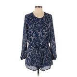Lucca Couture Romper Crew Neck Long sleeves: Blue Floral Rompers - Women's Size Small