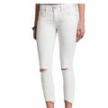 Free People Jeans | Free People White Raw Hem Skinny Cropped Jeans 29 | Color: White | Size: 29