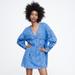 Zara Dresses | Embroidered Zara Dress - Perfect For The Beach + Summer | Color: Blue/White | Size: S