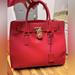 Michael Kors Bags | Michael Michael Kors Hamilton Large Ns Saffiano Tote Bag Red With Gold Hardware | Color: Gold/Red | Size: North South Tote