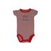 Carter's Short Sleeve Onesie: Red Marled Bottoms - Size 3 Month