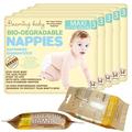 Beaming Baby Biodegradable Size 3 Nappies Plus Free Organic Baby Wipes. Box of 165 Eco Nappies (5 Packs x 33), Plus 2 x 30 Organic Bamboo Biodegradable Wipes. 7-11 kg/16-25 lb