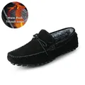 Mocassins chauds en peluche pour hommes chaussures en daim de vache baskets pour hommes mocassins