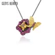 GEM'S BEAUTY – collier pendentif papillon et fleur pour femmes broche à usages multiples bijoux de