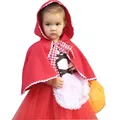 Tenue d'Halloween pour Nouveau-né Fille Costume de Cosplay avec Cape Petit Chaperon Rouge