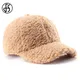 Casquettes en laine d'agneau rose élastique pour hommes et femmes chapeaux de baseball chauds hip