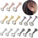 1PCS En Acier Chirurgical En Cristal Larbet Stud Piercing 16G Tragus Piercing Boucle D'oreille Plat