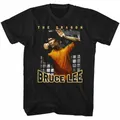 T-shirt d'art martial vintage film The Dragon Bruce Lee T-shirt à manches courtes et col rond pour