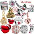 Perles de charme en argent S925 pour bracelet Pandora original arbre de Noël voiture Everver