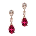 Boucles d'oreilles en or Rose 18 carats pour femmes bijoux de luxe en pierre précieuse de Jade