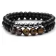 Bracelet élastique réglable en pierre constants ique perles d'agate multicolores bouddha Reiki