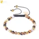 CSJA — Bracelet en pierres œil de tigre naturelles mélange de couleurs perles rondes en onyx