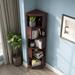 Red Barrel Studio® Cube Corner Bookshelf Solid Wood Corner Bookcase Wood in Brown | 71.7 H x 17.5 W x 17.5 D in | Wayfair