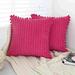 Dakota Fields Breezy Cotton Blend Throw Square Pillow Cover Cotton Blend in Pink | 16 H x 16 W x 2 D in | Wayfair 987F8CB0D5B148A88AF1EF962E431404