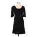 Phoebe Couture Casual Dress - Shift: Black Solid Dresses - Women's Size 2