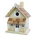 Yellow Victorian Cottage Wood Outdoor Birdhouse - 12 x 9 x 8