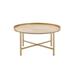 Oak Coffee Table with Gold Finish|Gold