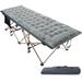 REDCAMP Folding Camping Cots for Adults with Mattress Pad Soft and Comfortable for Outdoor Indoor Office Sleeping Grey Oversized Cot + Thick Pad