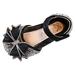 LBECLEY Girls Wedge Sandals Size 13 Bowknot Performance Dance Shoes for Girls Childrens Shoes Pearl Rhinestones Shining Kids Princess Shoes Fuzzy Outdoor Slipper Black 21
