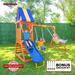 Sportspower My First Wood Swing Set with 2 Swings Rock Climber & 6 Double Wall Slide with Lifetime Warranty