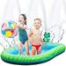 Splashin kids 3 in 1 Inflatable Sprinkler Pool Water Park for Kids Toddlers Kiddie Wading Swimming Outdoor Play Mat 1 2 3 4 5 6 Year Old Boys Girls Large (Small and Large Size)