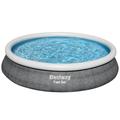 Bestway Fast Set 15 x 33 Round Inflatable Outdoor Above Ground Pool Set