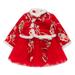 ASEIDFNSA Black And White Dresses for Girls Summer Dresses Casual Toddler Kids Baby Children Fairy Hanfu Dresses for Chinese New Year Lined Warm Princess Dresses Embroidery Tang Suit With Bag