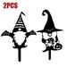 2PCS Metal Gnome Decor Garden Stakes Gnome Halloween Garden Decor Metal Gnomes Garden Halloween Decorations 3D Silhouette Art for Patio Yard Lawn gently