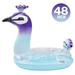 Marlowe Inflatable Glitter PVC Pool Float Peacock Designed with Fast Valves Lounge Raft Decoration Swim Party Ring Fun Beach Floaties for Kids | 48 Inch