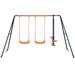 A-Frame Metal Double Swing Set with 2 Seats with 1 Seesaw Play Set for Children Play in The Garden Patio Outdoor Max Weight 400 LBS