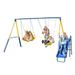 Sportspower Super Saucer Metal Swing Set with 2 Swings Saucer Swing and a 1pc Heavy Duty Slide