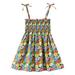 LBECLEY Girl Summer Clothes Size 10-12 Kid Dress Toddler Ruched Clothes Princess Baby Strap Girls Flowers Floral Summer Girls Dress&Skirt Tulle Baby Girl Dress Multicolor 110