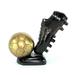 ESplanade Beautiful Brass Decorative Soccer Ball and Shoe Showpiece | Home Decor | Brass Sculpture | World Cup Golden Boot Trophy Look-Alike | European Golden Shoe Look-Alike Soccer Ball Black Gold