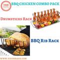 BBQ Chicken Drumsticks Rack Stainless Steel & BBQ Rib Rack Non Stick Rib Roast Rack