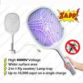 YouLoveIt Bug Zapper Racket Electric Fly Swatter Racket 2 in 1 Smart Bug Zapper Powerful Mosquitoes Trap Lamp & Fly Killer for Home Bedroom Kitchen Patio