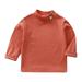 LBECLEY 4 Under Toddler Kids Girls Long Sleeve Basic Inside T Shirt Casual Tees Shirt Tops Solid Cloths Blank Tops Girls Sweatshirt Orange 150