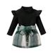 YFPWM Newborn Girls Clothes Baby Toddler Infant Winter Clothing Baby Girls Fall Winter Round Neck Blouses Skirt Baby Fashion Two Piece Set Black 9-12 Months