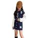 LBECLEY Girls Clothes Size 14-16 Children Kids Toddler Girls Long Sleeve Patchwork Baseball Coat Jacket Outer Patchwork Skirt Outfit Set 2Pcs Clothes Bundle Baby Girl Clothes Navy 140