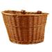 Temacd Bicycle Basket Weather-resistant Large Capacity Wicker Hand Woven Front Bike Basket Cycling Accessory