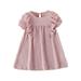 ASEIDFNSA Little Girl Dresses Jean Jumper Dress for Girls Toddler Kids Girls Solid Cotton Linen Sleeveless Beach Straps Dress Ruffles Princess Dresses Clothes