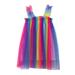 ASEIDFNSA Girls Midi Dress Dress Girls Princess Birthday Dresses Beach Sleeveless Baby Toddler Tulle 16Y Tutu Party Casual Kids Dress Rainbow Dresses Layered Beach Dyed Tie Summer Girls Dresses