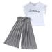 LBECLEY Sweats for Teen Girls Children Outfits Pants Letter Shirt T Tops+Ruffle Girls Loose Baby Kids Girls Outfits&Set Girls Size 8 Clothes Cute Grey 120