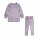 YFPWM Toddler Girls Clothes Outfits Kids Spring Fall Winter Clothing Autumn Winter Girls Crew Neck Long Sleeve Casual Silk Trousers Set Dark Gray 1-2 Years