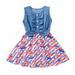 LBECLEY Girls Summer Dresses Size 7/8 Day Independence Clothes 4Th Dresses Denim Julys Dress Kids Of Ruffles Girlsâ€˜ Girls Dress&Skirt Fall Dress for Big Girls Blue L