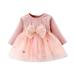 ASEIDFNSA Girls Sequin Dress Christmas Dress for Girls 10-12 Girls Knit Bowknot Patchwork Dress Tulle Clothes Baby Kids Princess Toddler Girls Dress&Skirt