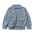 LBECLEY Small Kids Shirts Toddler Kids Baby Girls Knitted Sweater Long Sleeve Cardigan Open Front Coats Fall Winter Solid Jacket Tops for Kids Girls 6 Grey 120