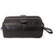 Amerileather 24-4 Amerileather Zip Top Leather Toiletry Bag Dark Brown