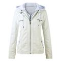 twifer vest coat for women women s slim leather stand collar zip motorcycle suit belt coat jacket tops